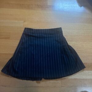 Pinstripe Black and White A-Line and Pleated Mini Skirt